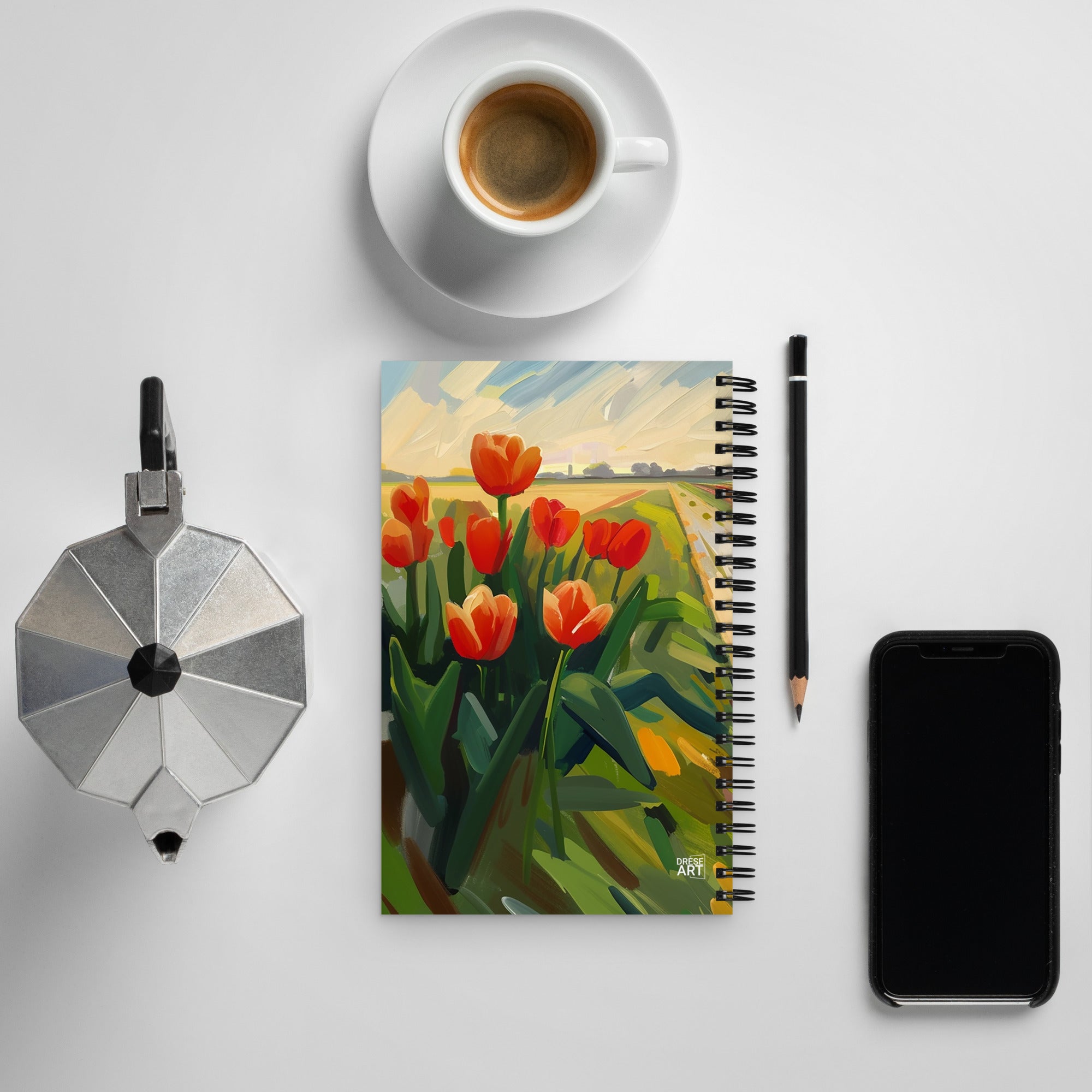 Spiral Notebook - Through Tulip Fields | Drese Art