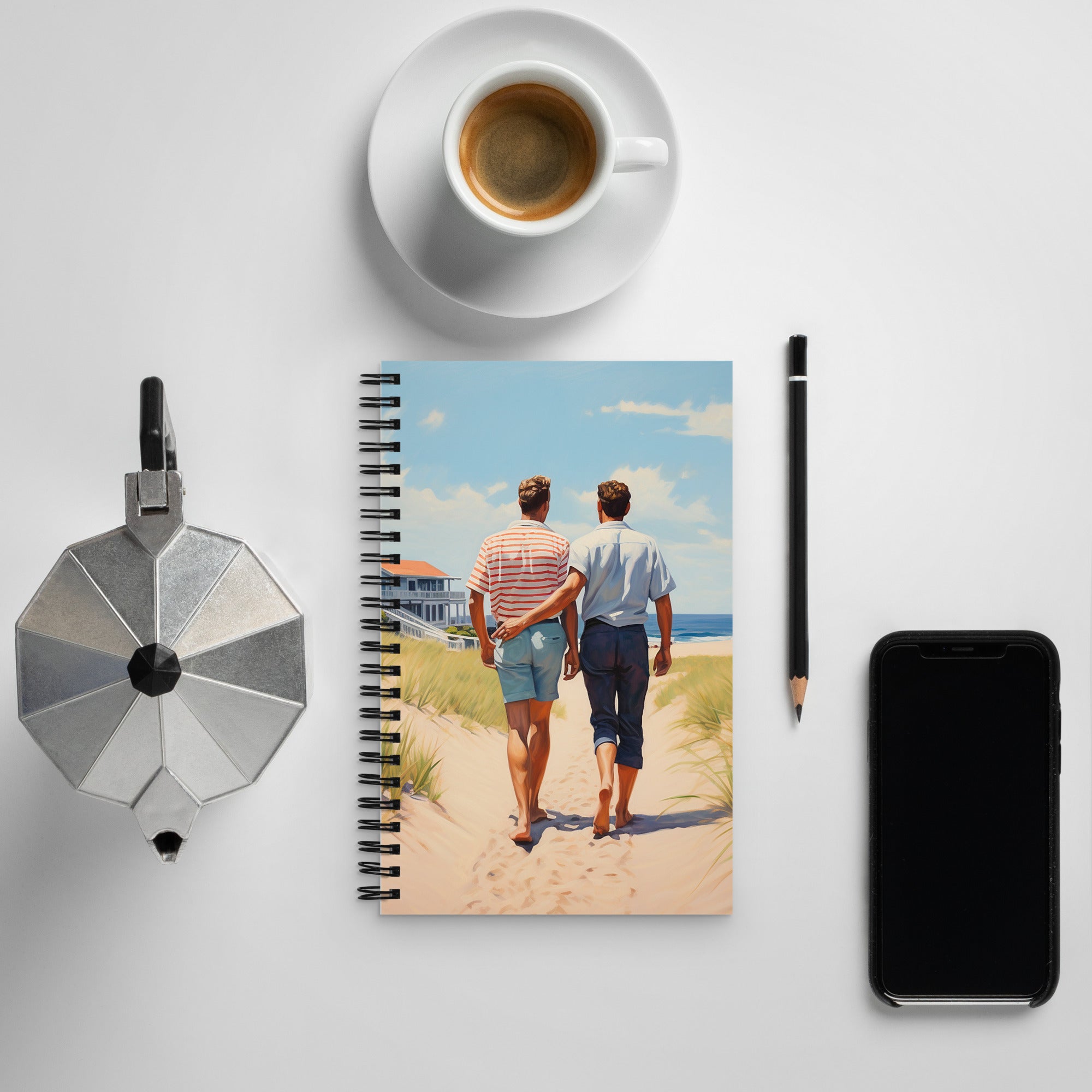 Cuaderno - Sunny Stroll by the Beach | Drese Art