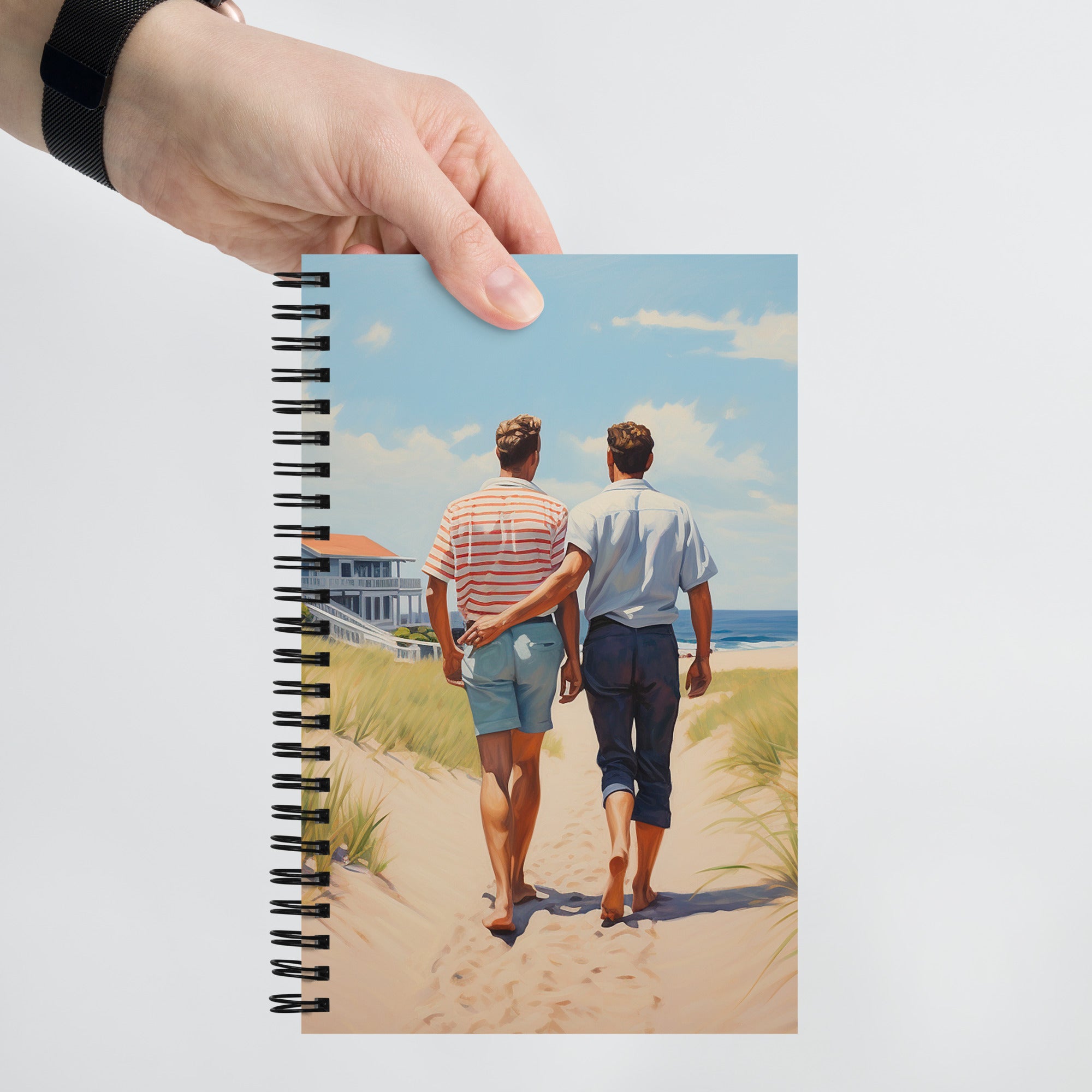 Spiral Notebook - Sunny Stroll by the Beach | Drese Art