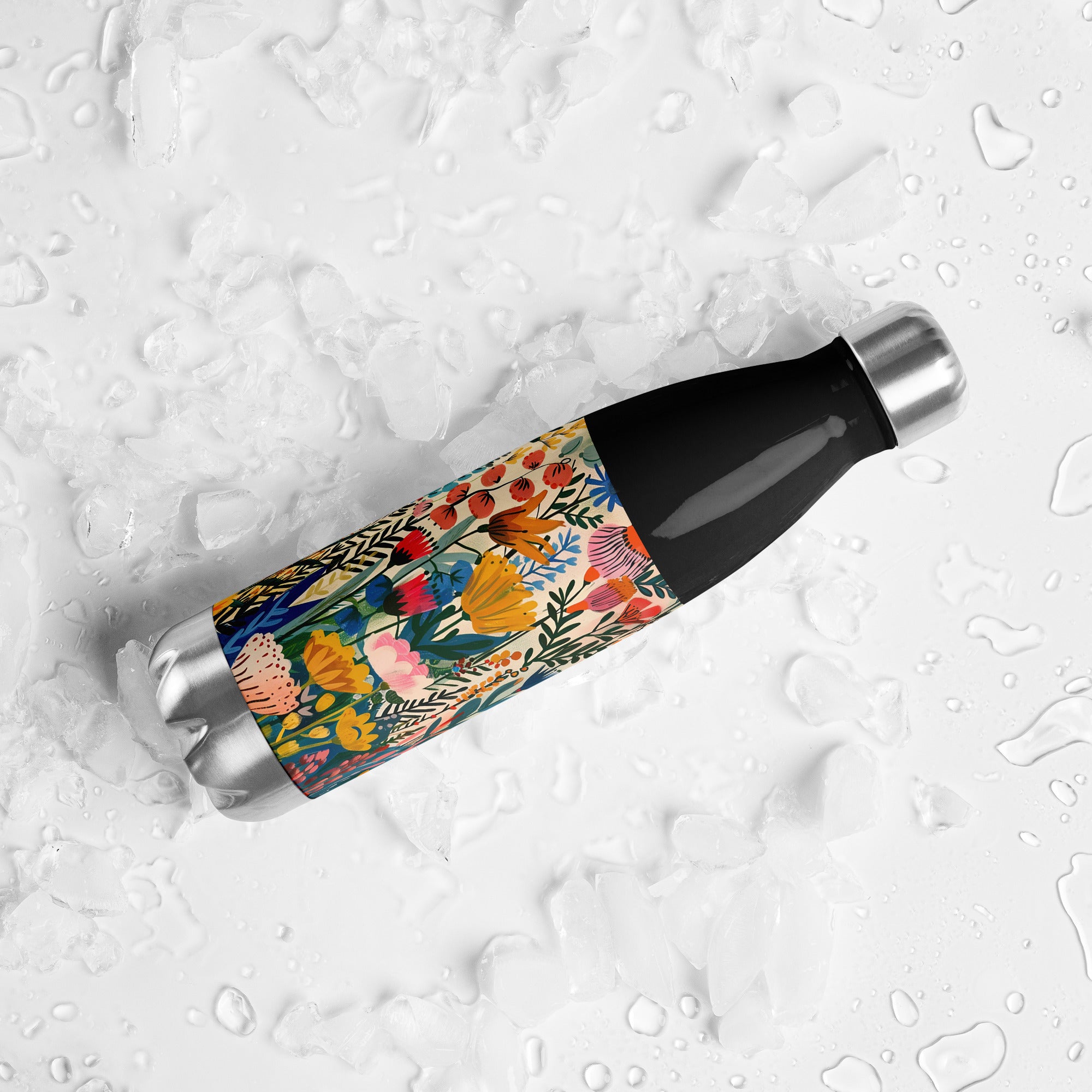 Water Bottle - Nordic Floral Delight | Drese Art