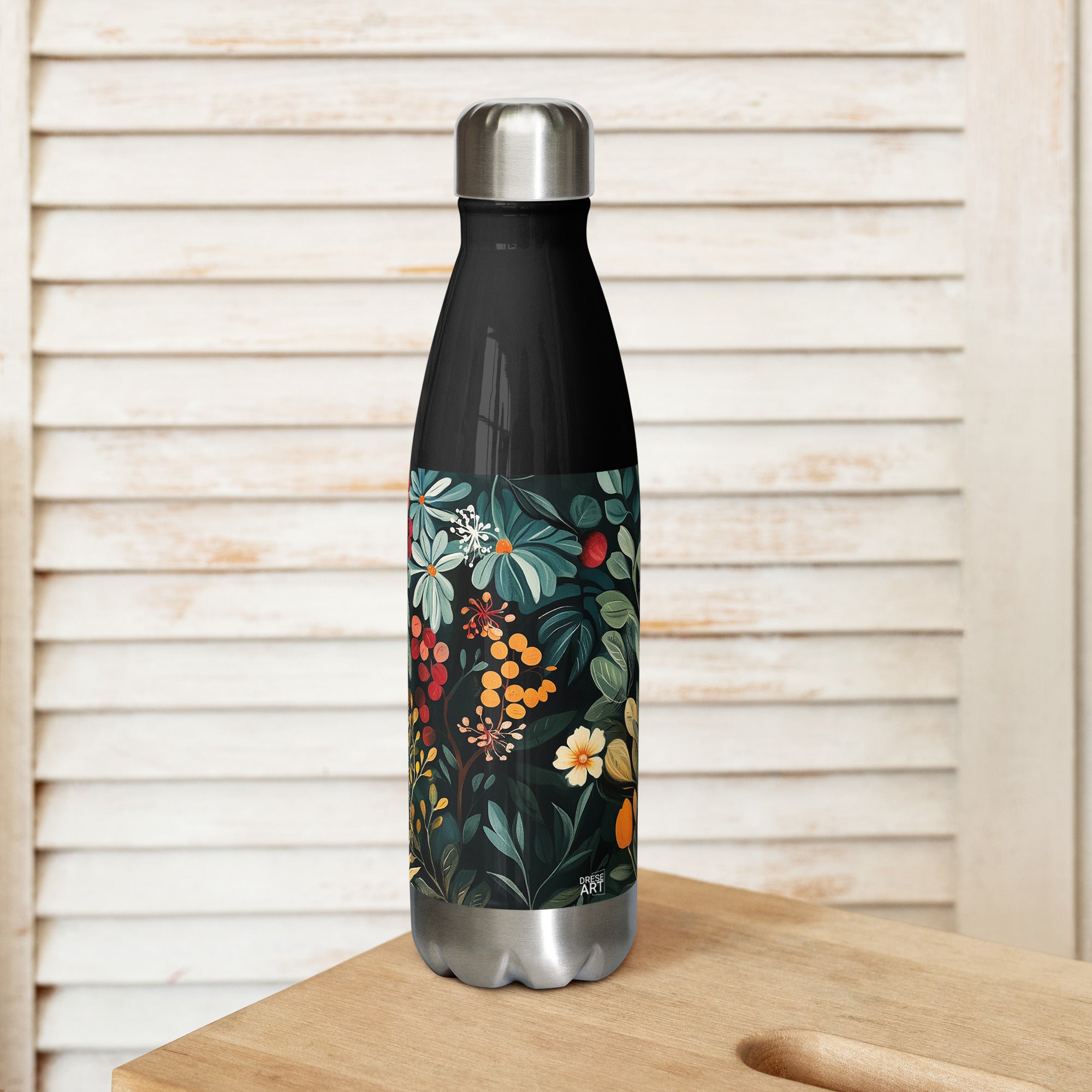 Water Bottle - Midnight Bloom | Drese Art