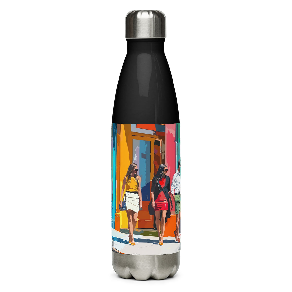American vintage stainless steel water bottle with the SoHo Style artwork by Drese Art