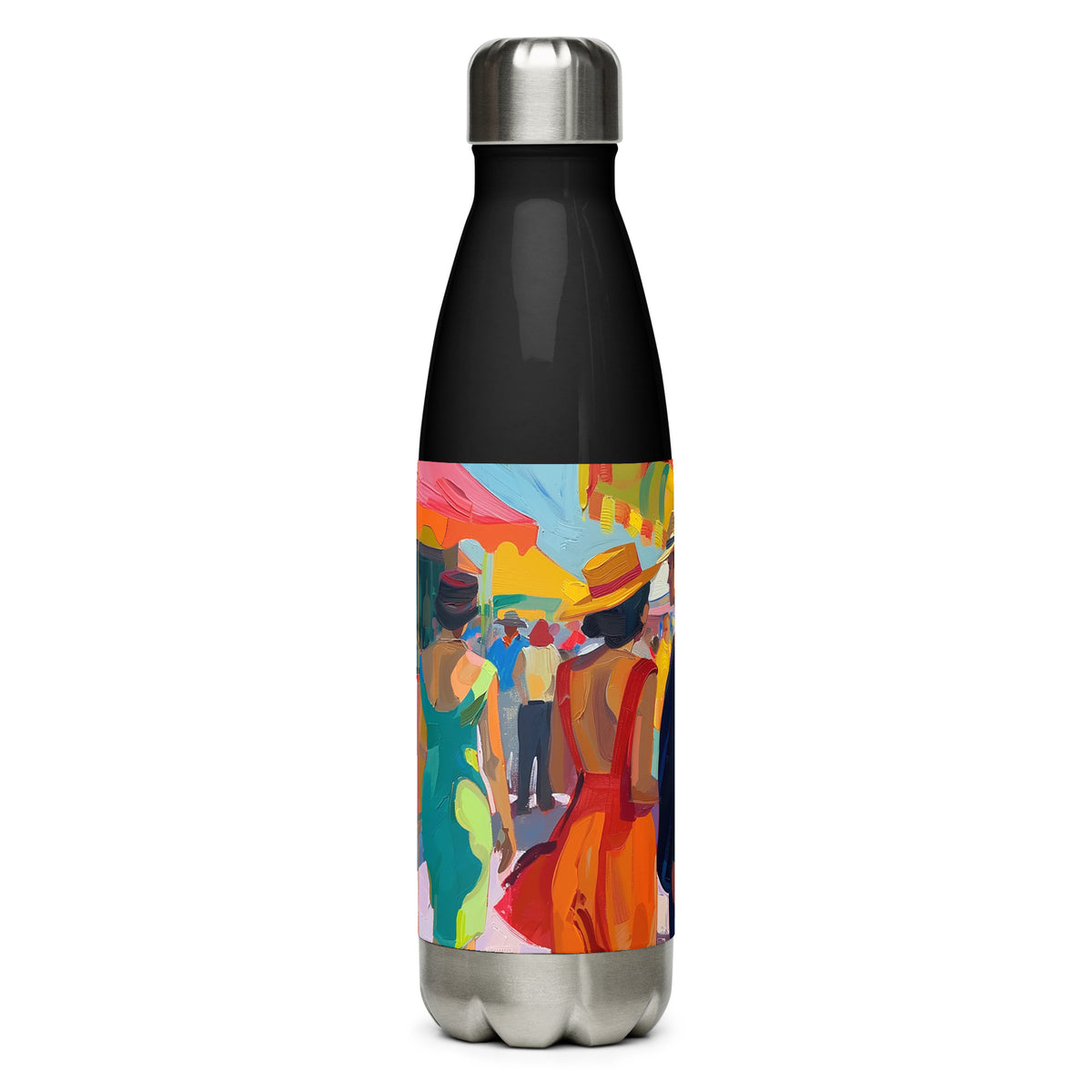 Spanish vintage stainless steel water bottle with the Colors of Seville artwork by Drese Art