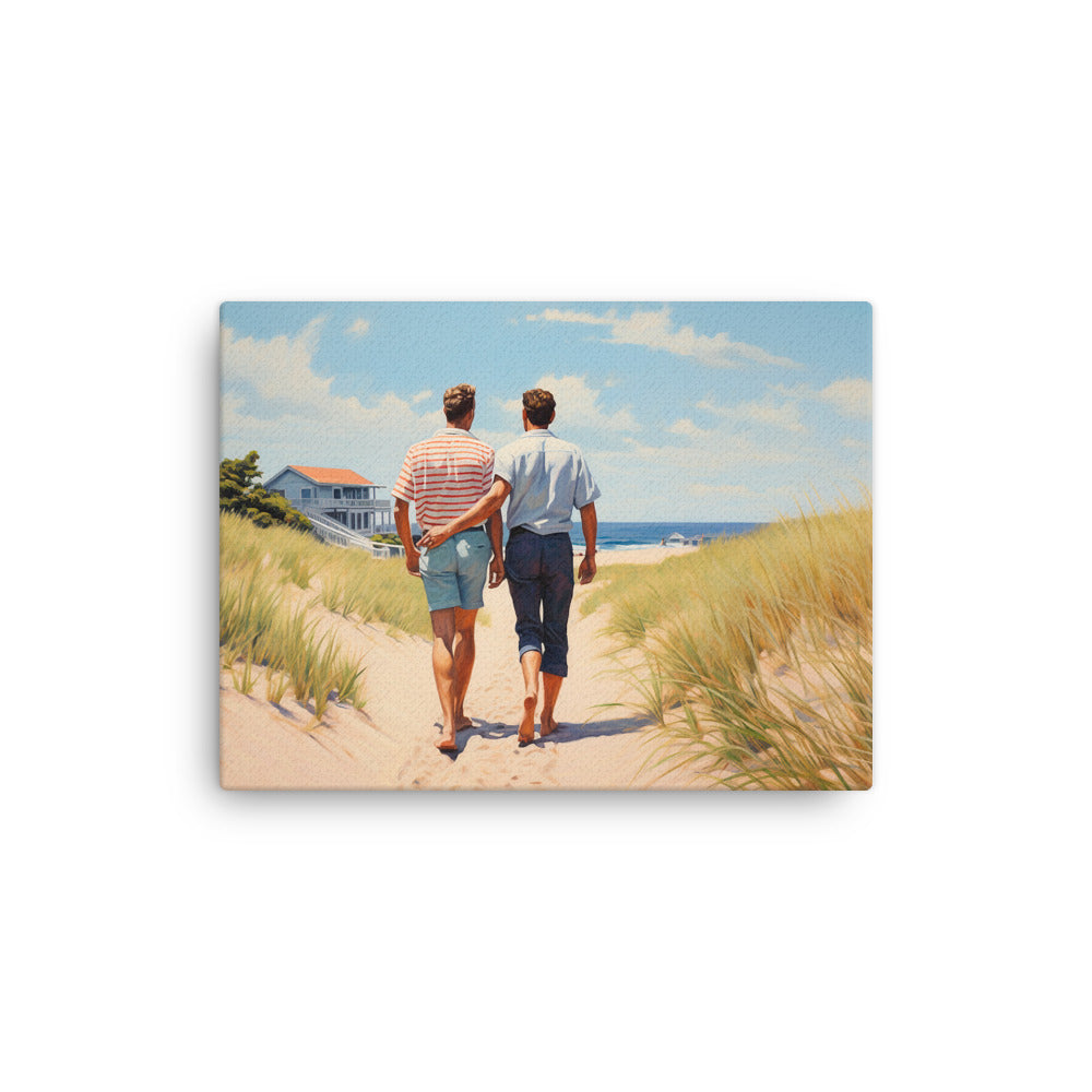 Leinwand – Sonniger Spaziergang am Strand | Drese Art