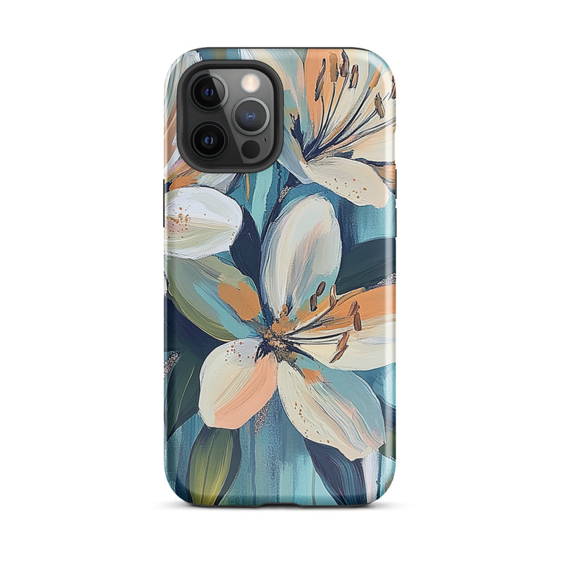 Aqua Floral iPhone Case - Serene Bloom Aqua Floral iPhone Case - Serene Bloom