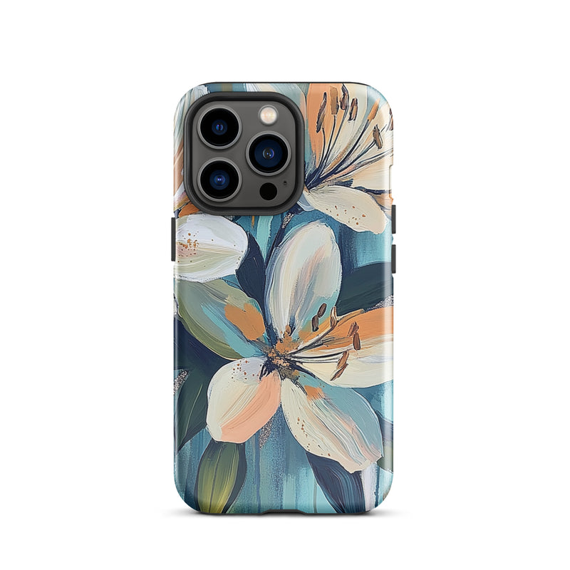 Aqua Floral iPhone Case - Serene Bloom Aqua Floral iPhone Case - Serene Bloom