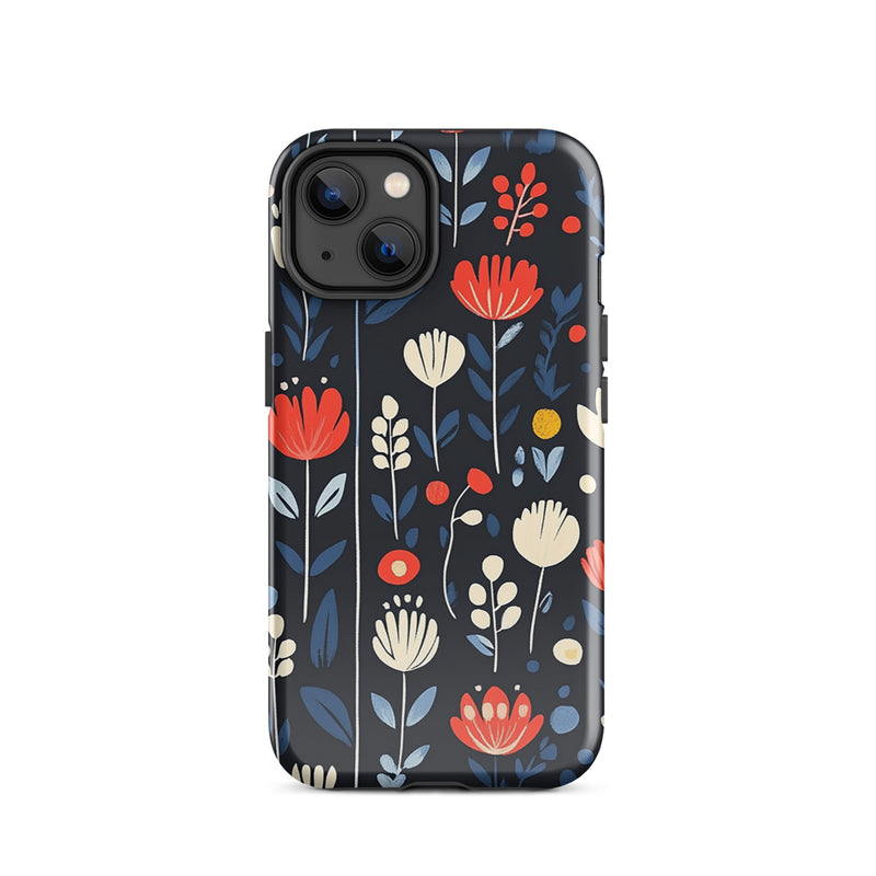 Scandinavian Folk Floral iPhone Case - Nordic Meadow - Dual Layer Back Cover iPhone 12 Scandinavian Folk Floral iPhone Case - Nordic Meadow - Dual Layer Back Cover iPhone 12