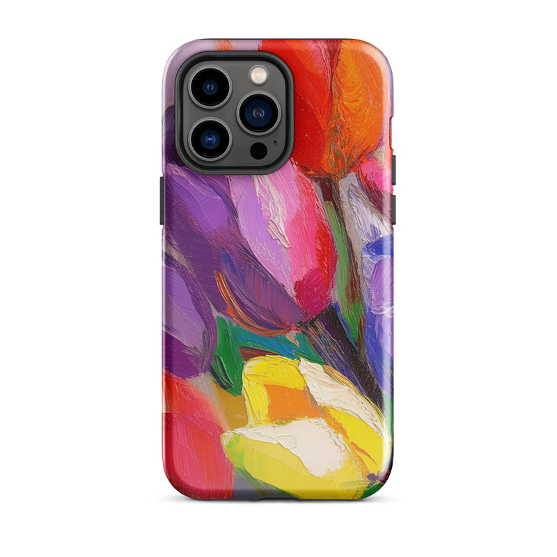 Colorful Tulip Floral iPhone Case - Vibrant Awakening Colorful Tulip Floral iPhone Case - Vibrant Awakening