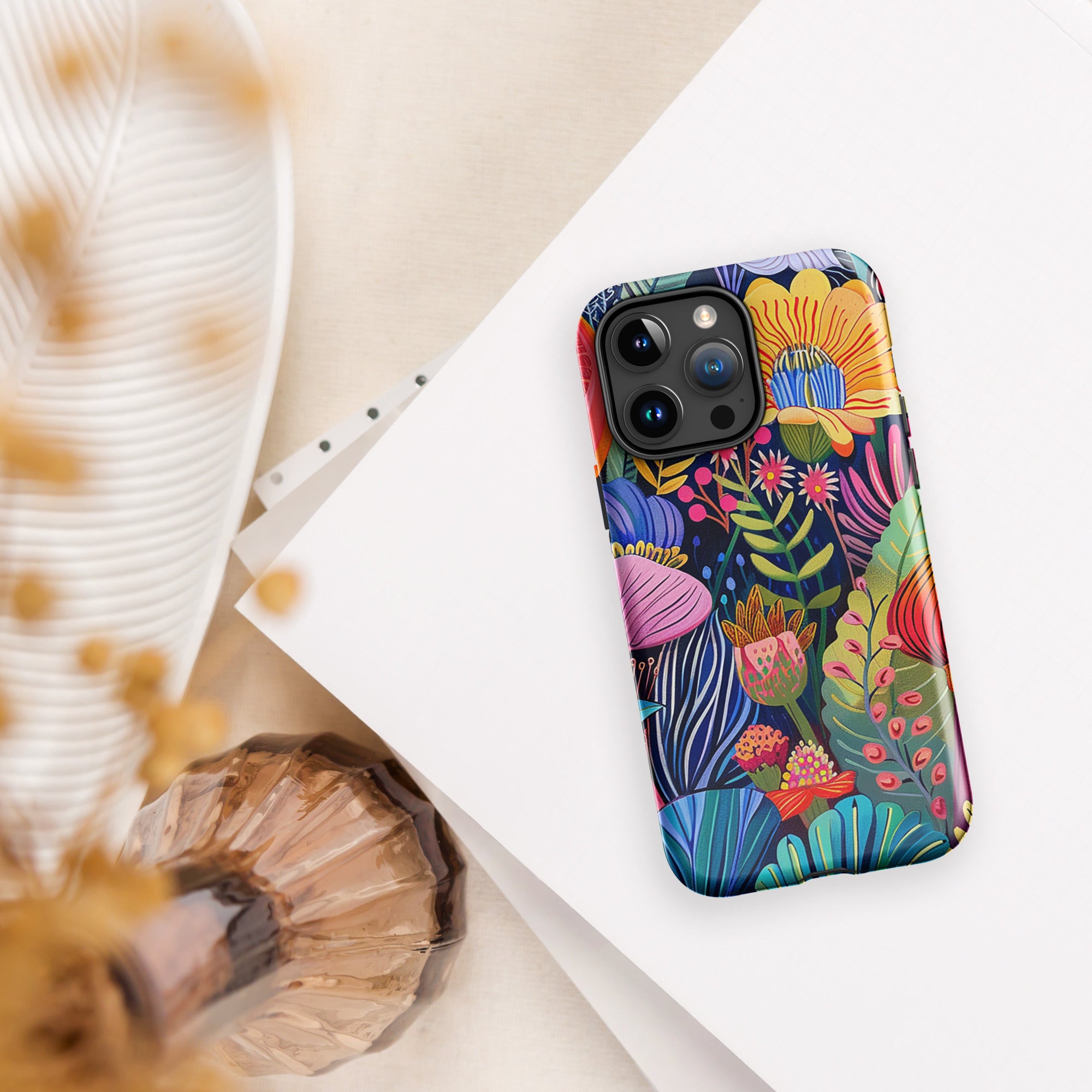 Coque iPhone® - Fleurs vibrantes d'Afrique | Drese Art