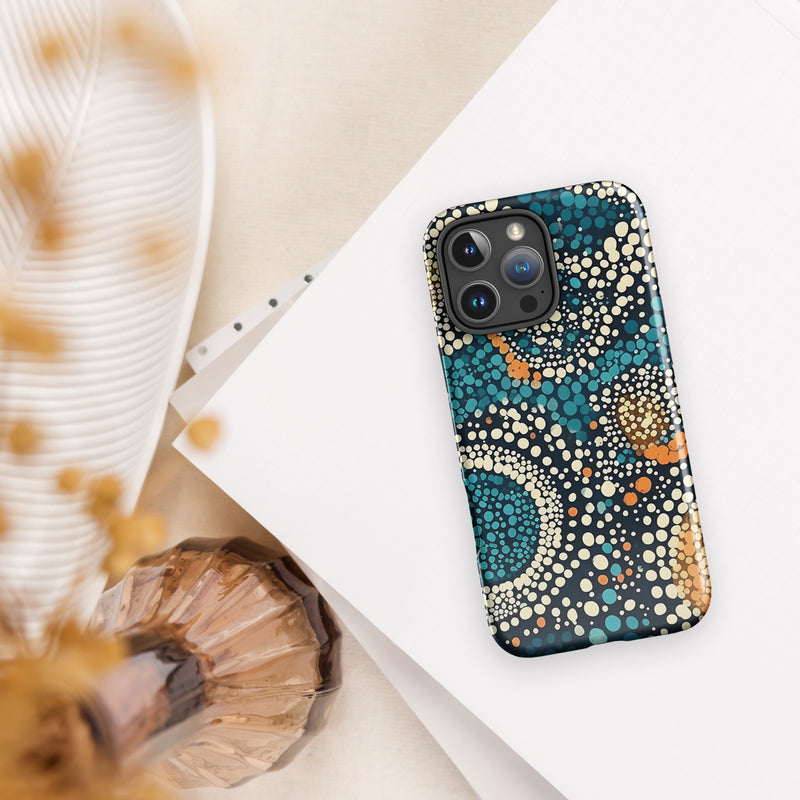 Patterned Iphone Case Boho Dot Pattern iPhone Case - Dreaming Currents - Dual Layer Back ...