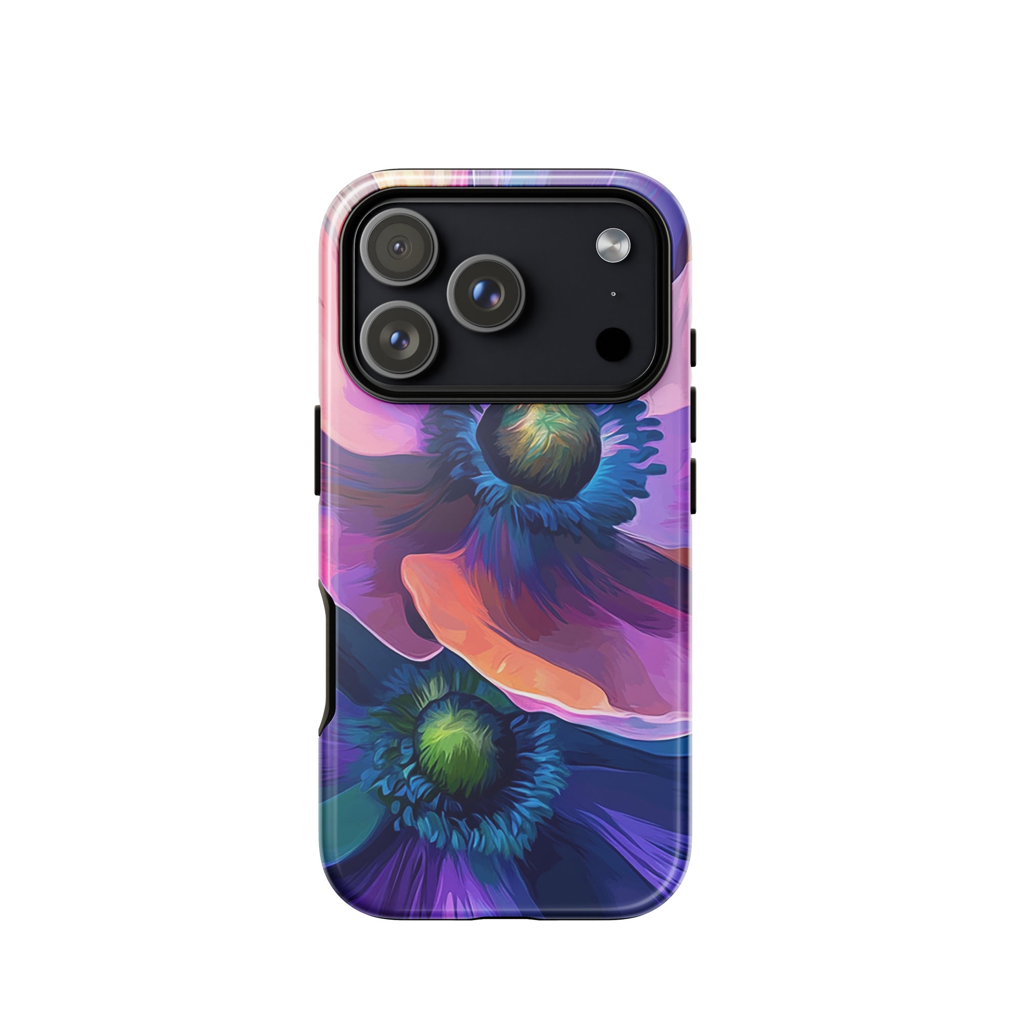 Floral iPhone 18 Pro case with the Luminous Depths artwork by Drese Art mockup