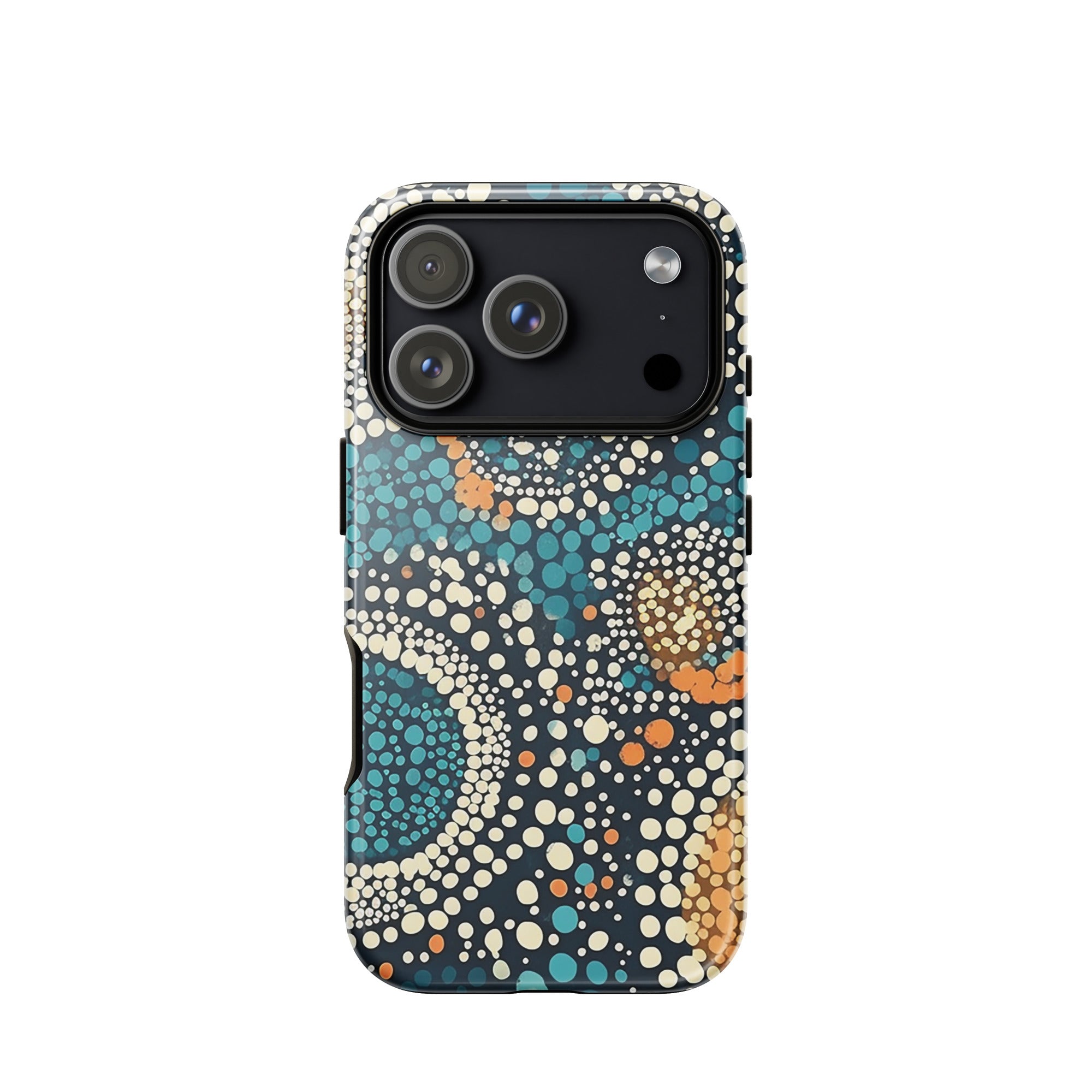 Ethnic patterned iPhone 18 Pro case with the Dreaming Currents artwork by Drese Art