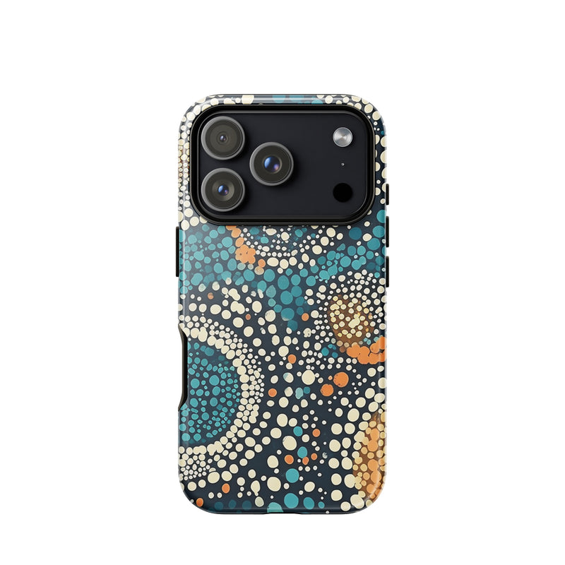 Ethnic patterned iPhone 18 Pro case with the Dreaming Currents artwork by Drese Art