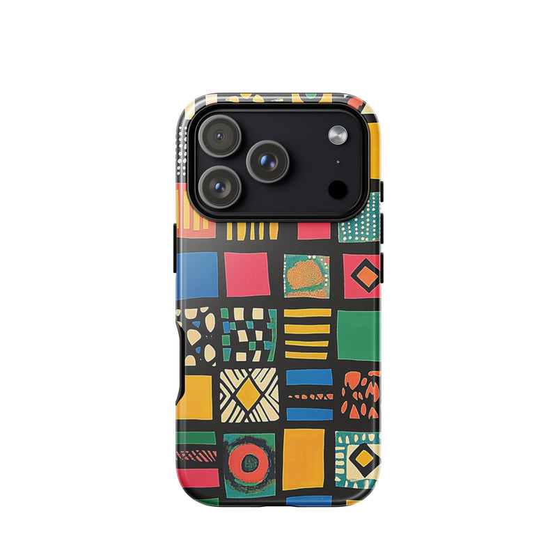 African-inspired ethnic pattern iPhone case for iPhone 18 Pro with the Tribal Tapestry artwork by Drese Art