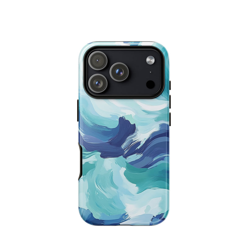 Abstract pattern iPhone case for iPhone 18 Pro with the Oceanic Whispers artwork by Drese Art