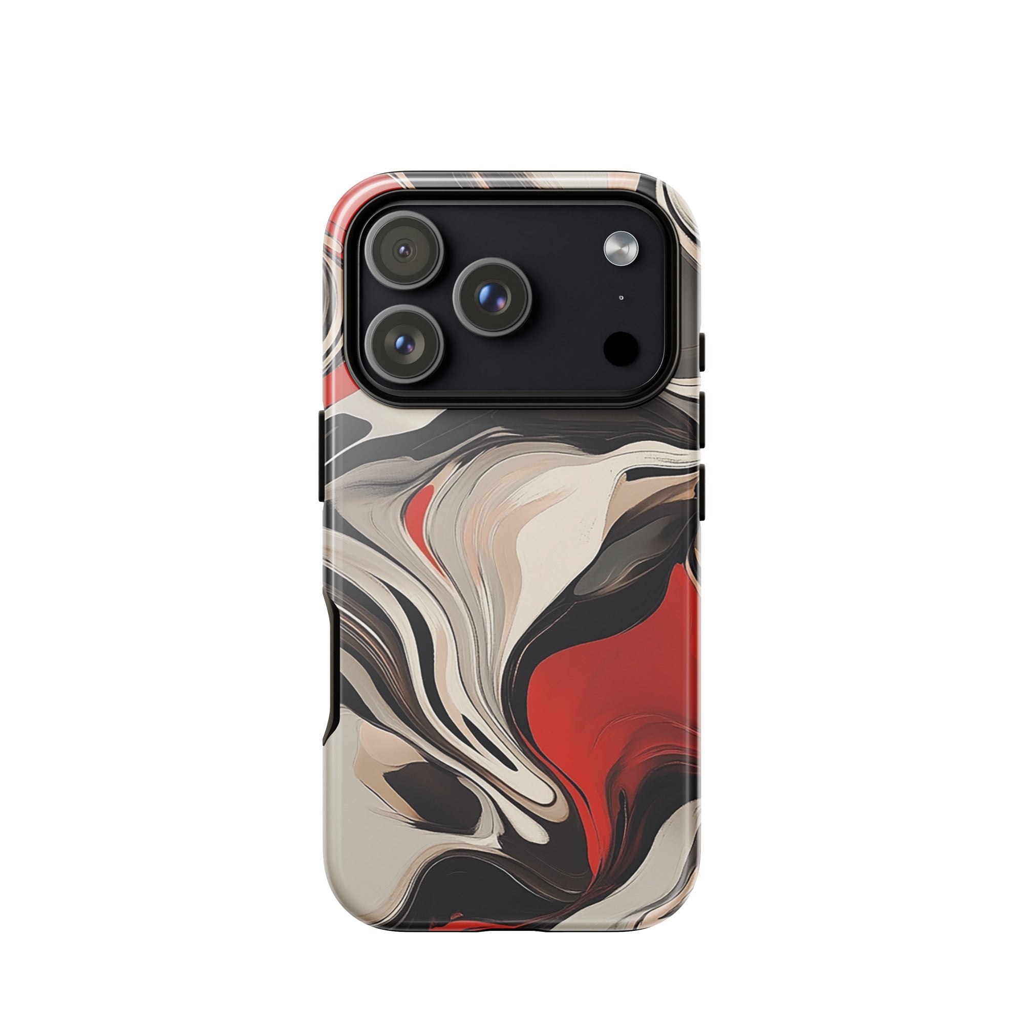 Abstract pattern iPhone case for iPhone 18 Pro with the Crimson Flux artwork by Drese Art
