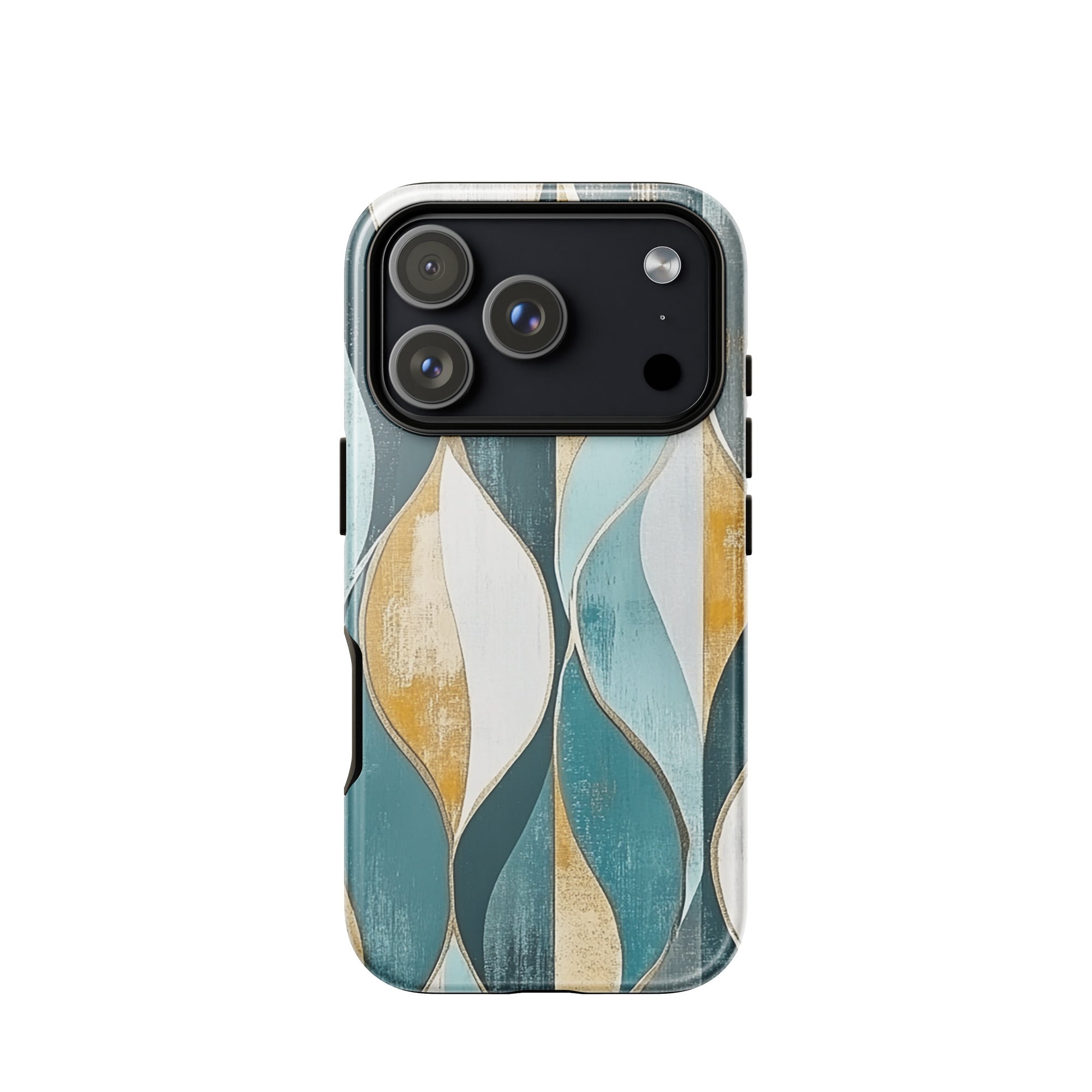 Abstract pattern iPhone case for iPhone 18 Pro with the Gilded Currents artwork by Drese Art