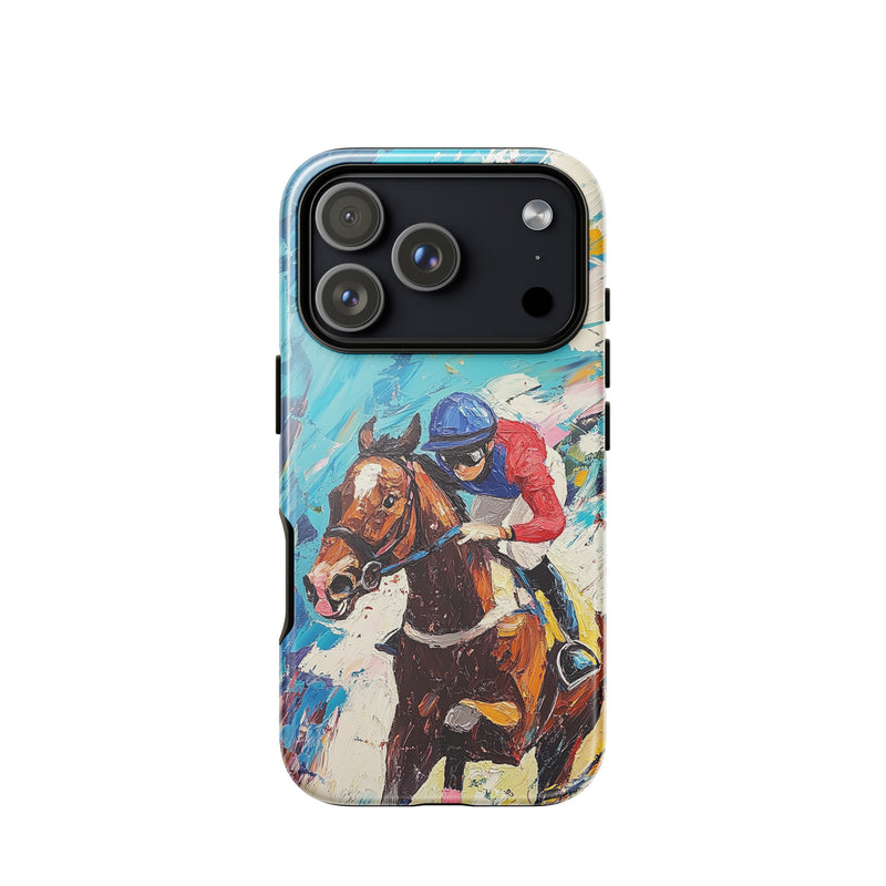 Equestrian-themed iPhone case for iPhone 18 Pro with the Vivid Gallop artwork by Drese Art