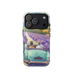 French vintage iPhone case for iPhone 18 Pro with the Lavender Fields artwork by Drese Art