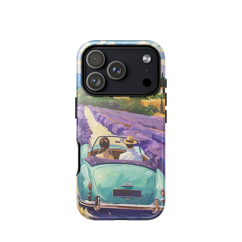 French vintage iPhone case for iPhone 18 Pro with the Lavender Fields artwork by Drese Art