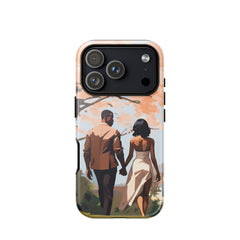 Romantic African American vintage iPhone case for iPhone 18 Pro with the Beautiful Day artwork by Drese Art