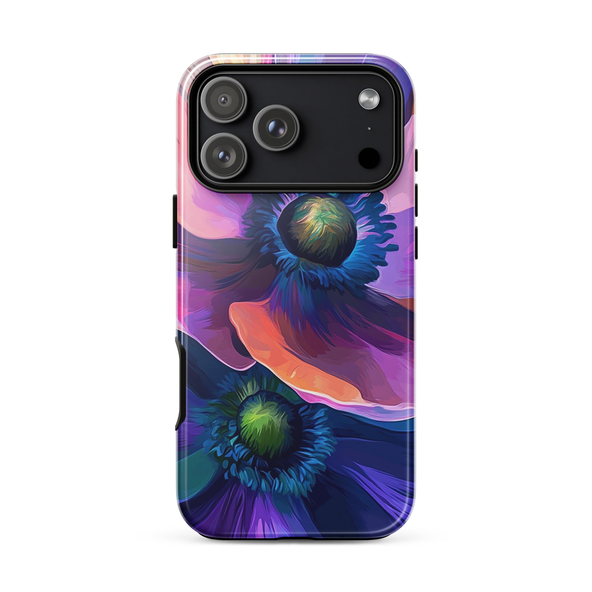 Floral iPhone 18 Pro Max case with the Luminous Depths artwork by Drese Art mockup