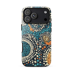 Ethnic patterned iPhone case for iPhone 18 Pro Max with the Dreaming Currents artwork by Drese Art