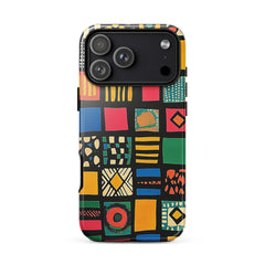 African-inspired ethnic pattern iPhone case for iPhone 18 Pro Max with the Tribal Tapestry artwork by Drese Art