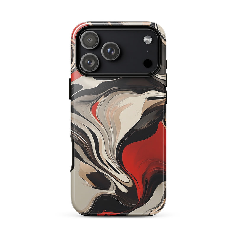 Abstract pattern iPhone case for iPhone 18 Pro Max with the Crimson Flux artwork by Drese Art