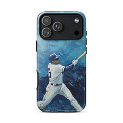 Baseball-inspired iPhone case for iPhone 18 Pro Max with the Frozen Swing artwork by Drese Art