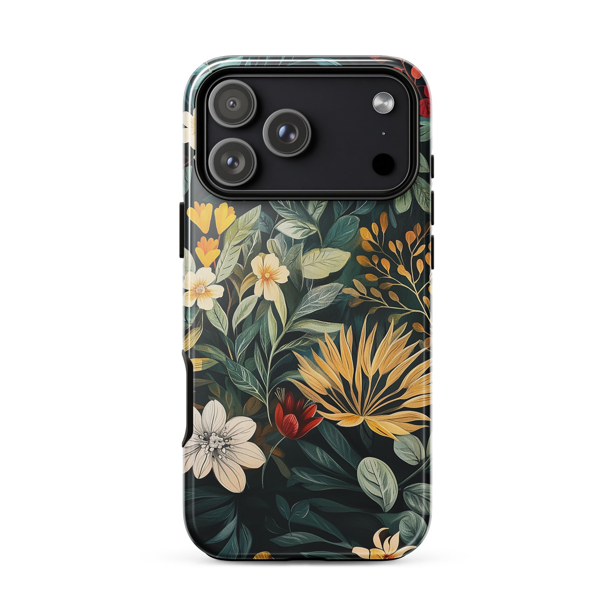 Floral iPhone case for iPhone 18 Pro Max with the Midnight Bloom artwork by Drese Art